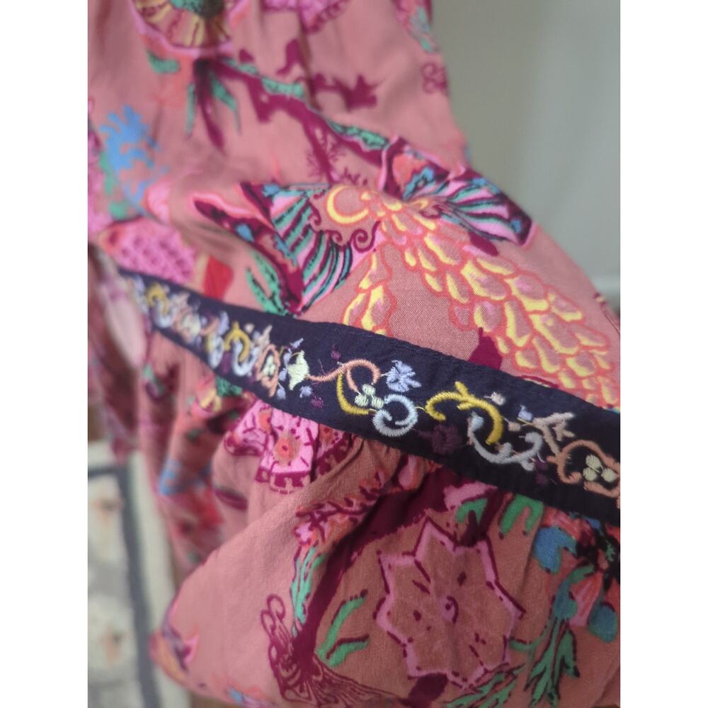 Anthropologie Floral Ruffle Embroidered Maxi Dress NWT - Picture 7 of 9